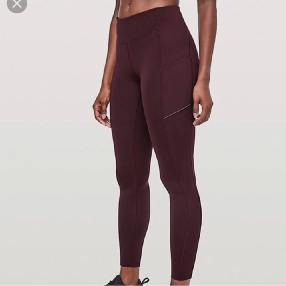 dark red lululemon leggings